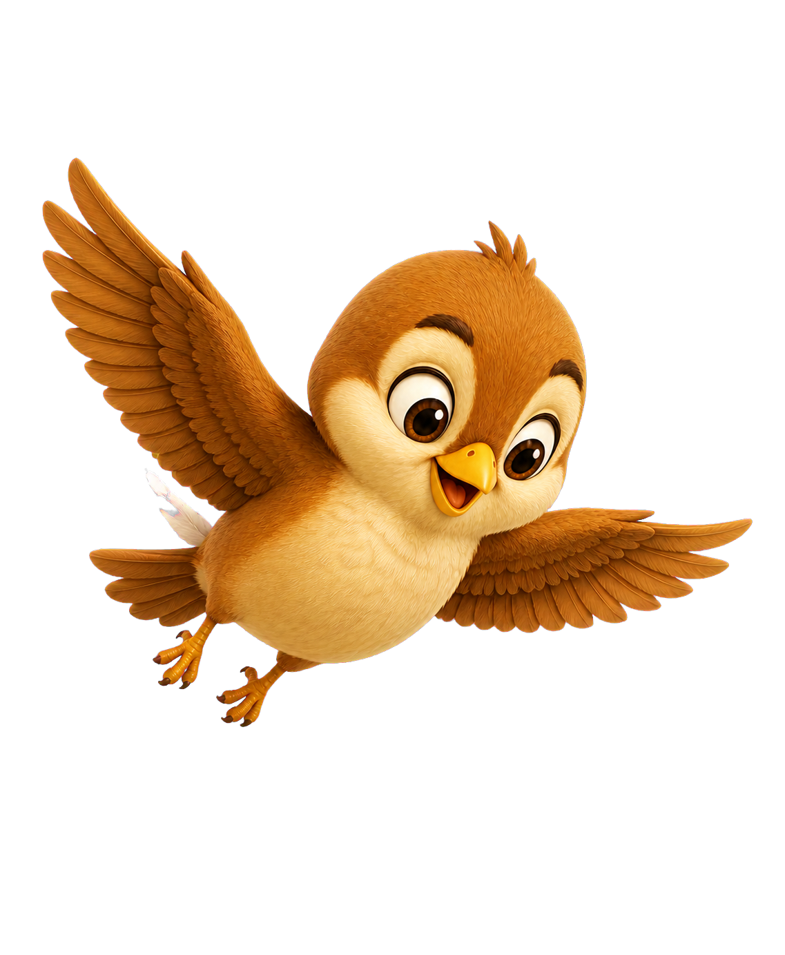 Pip flying toward the book