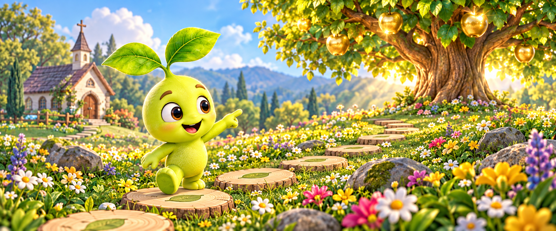 Sprout follows the illustrated Scripture Trail